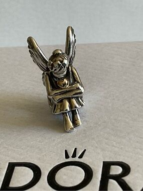 Pandora Fairy Seated Angel Charm with 14k Gold Heart